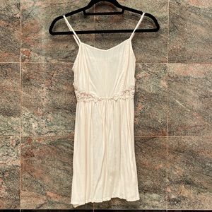 H&M pink peekaboo lace at waist dress